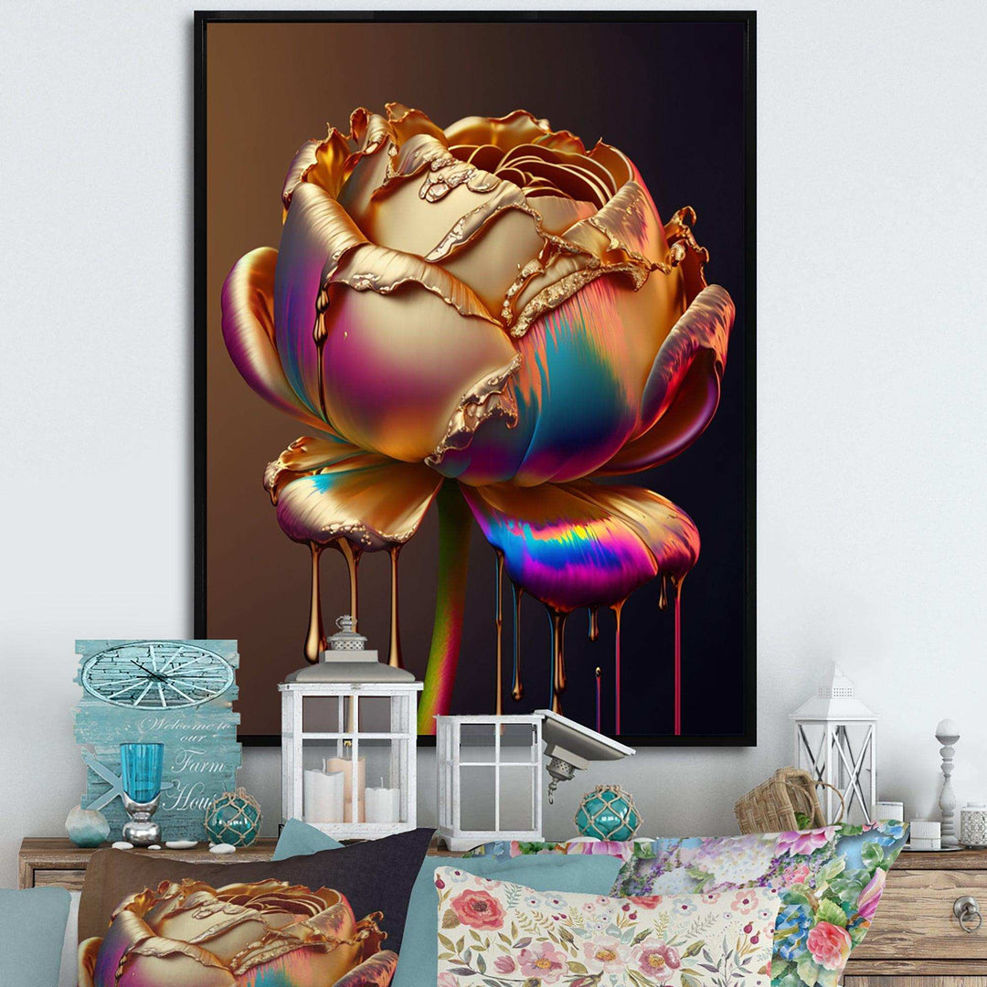 Rainbow Peony Liquid Gold Drips Hyper II