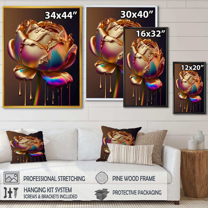 Rainbow Peony Liquid Gold Drips Hyper II
