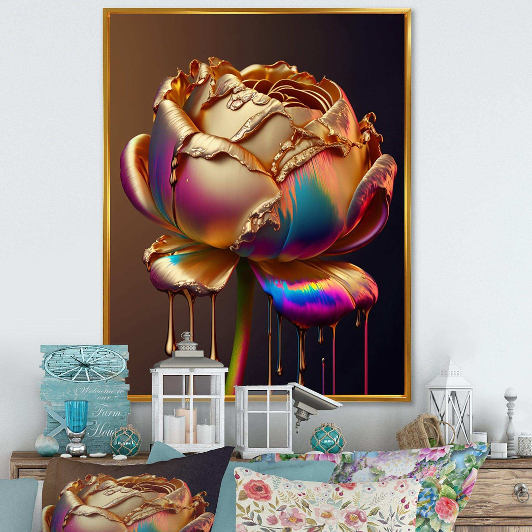 Rainbow Peony Liquid Gold Drips Hyper II