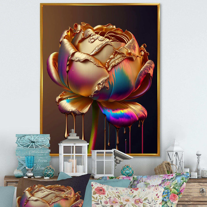 Rainbow Peony Liquid Gold Drips Hyper II