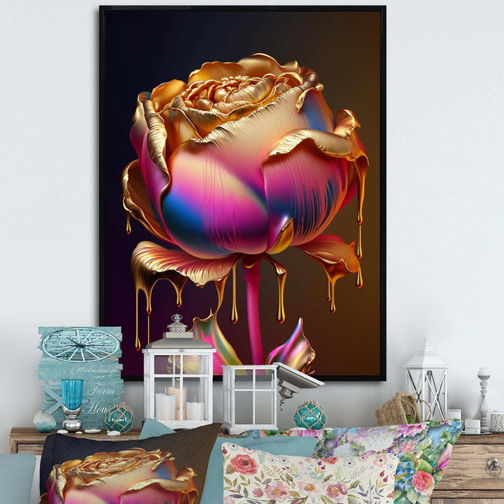 Rainbow Peony Liquid Gold Drips Hyper III