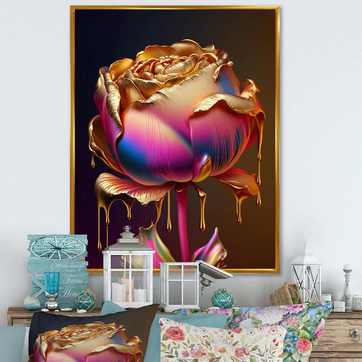 Rainbow Peony Liquid Gold Drips Hyper III