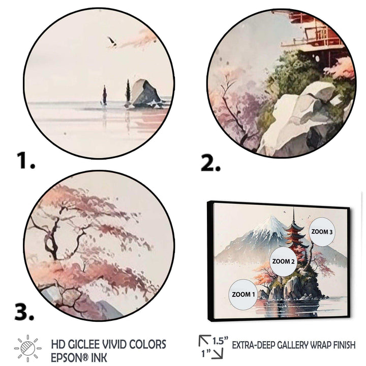Japanese Landscape In Watercolor I