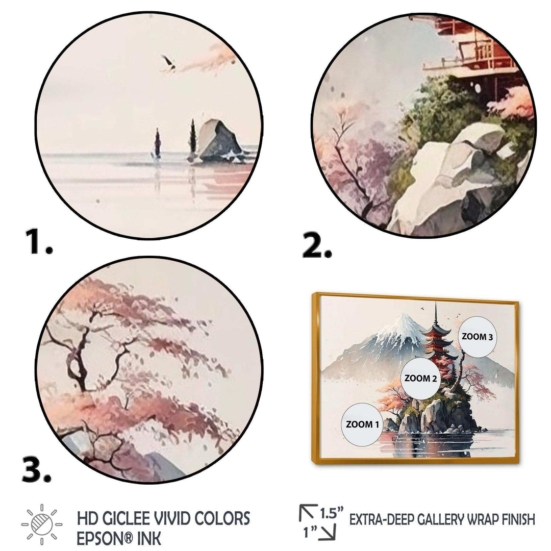 Japanese Landscape In Watercolor I