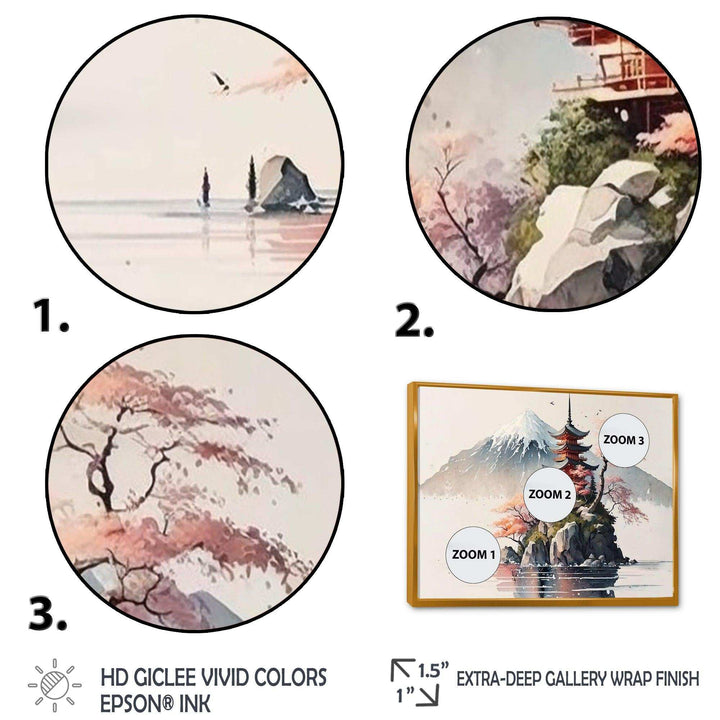 Japanese Landscape In Watercolor I