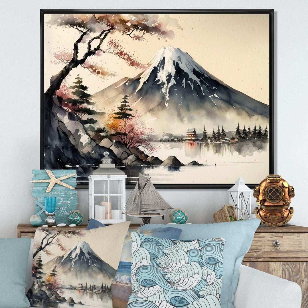 Japanese Landscape In Watercolor II