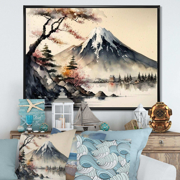 Japanese Landscape In Watercolor II