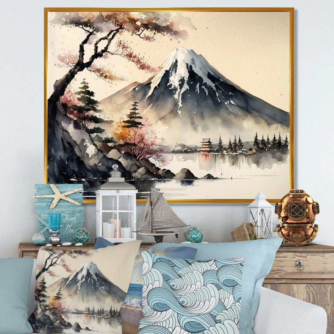 Japanese Landscape In Watercolor II