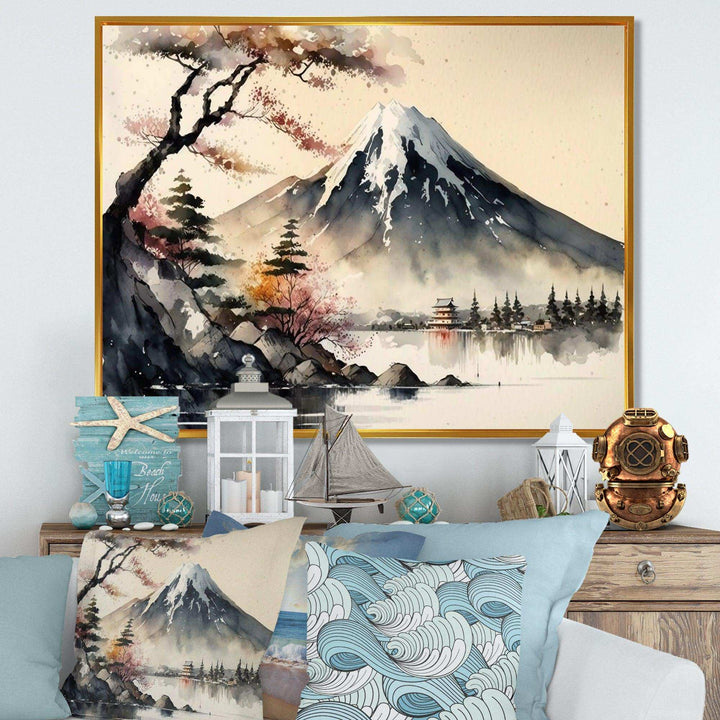 Japanese Landscape In Watercolor II