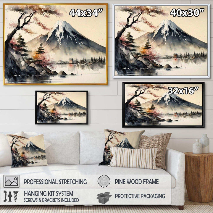 Japanese Landscape In Watercolor II