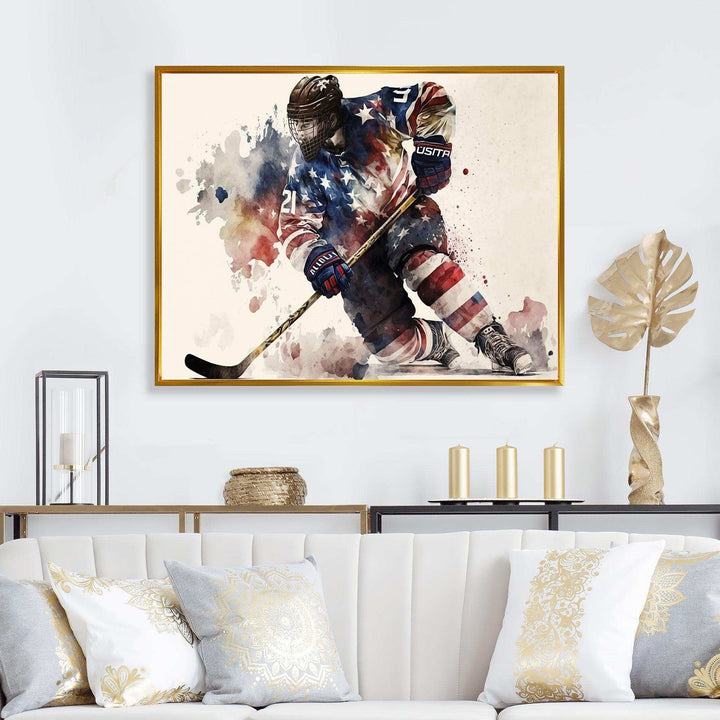 Usa Hockey Player In Action III