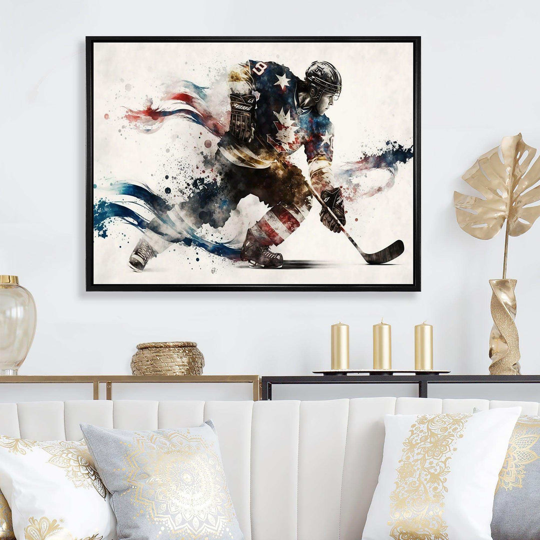 Usa Hockey Player In Action VI