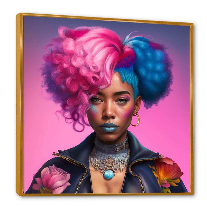 Pink And Blue African American Woman III