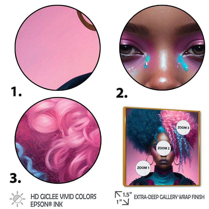 Hip Hop Girl With Pink And Blue Hair III