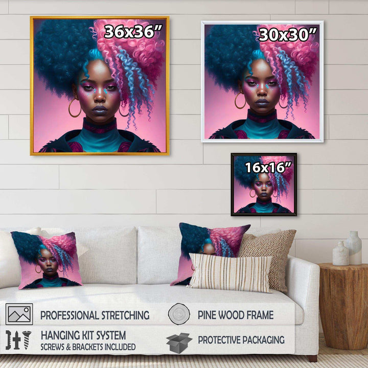 Hip Hop Girl With Pink And Blue Hair III