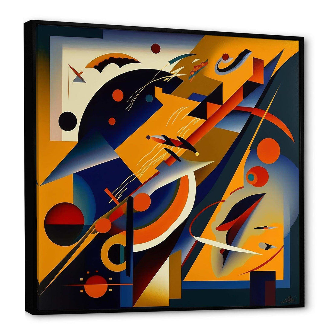 Multicolor Geometric Orange Shapes IV - Modern Living Room Wall Decor