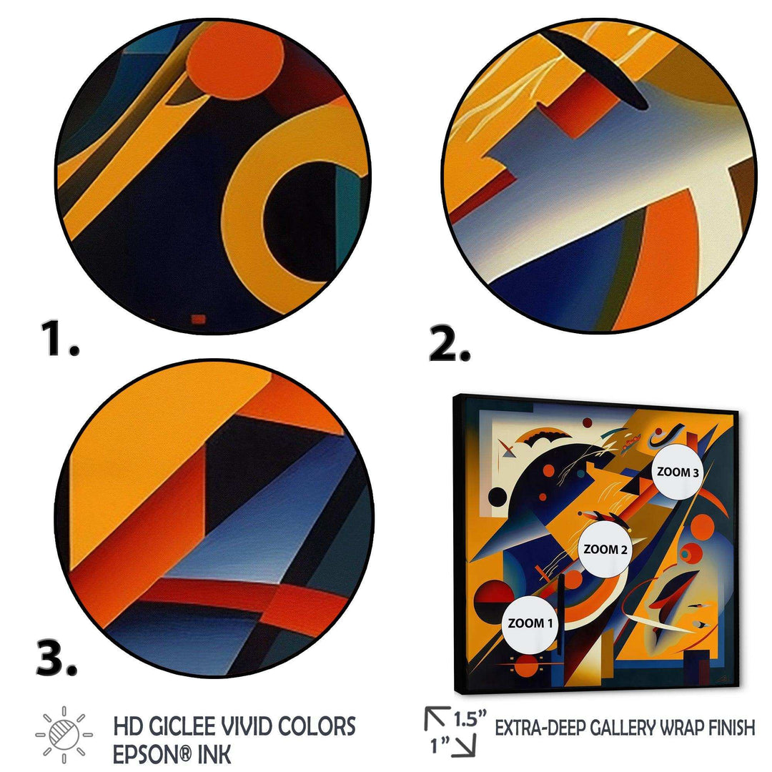 Multicolor Geometric Orange Shapes IV - Modern Living Room Wall Decor