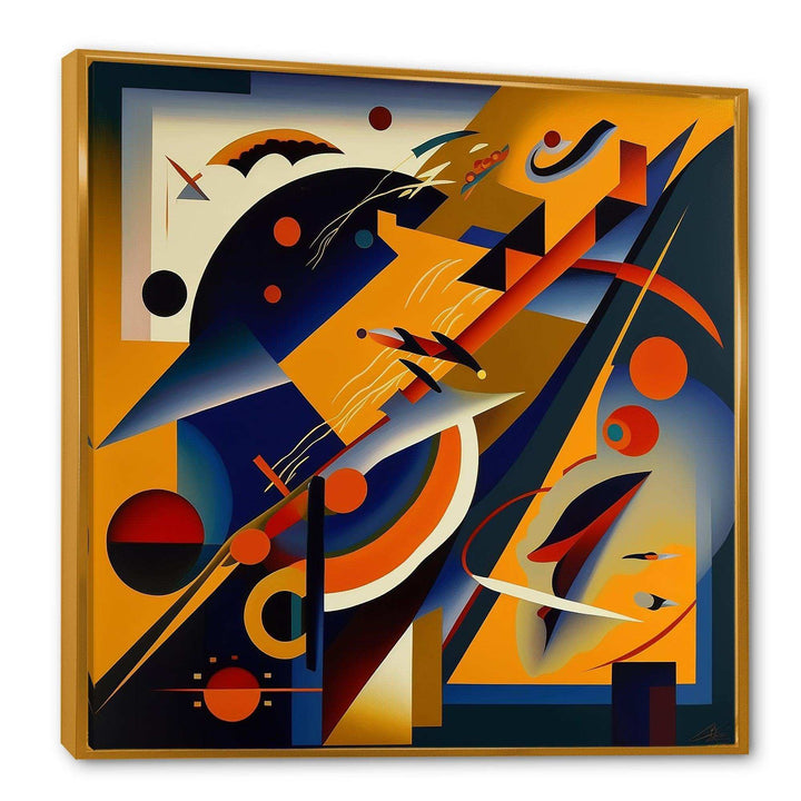 Multicolor Geometric Orange Shapes IV - Modern Living Room Wall Decor