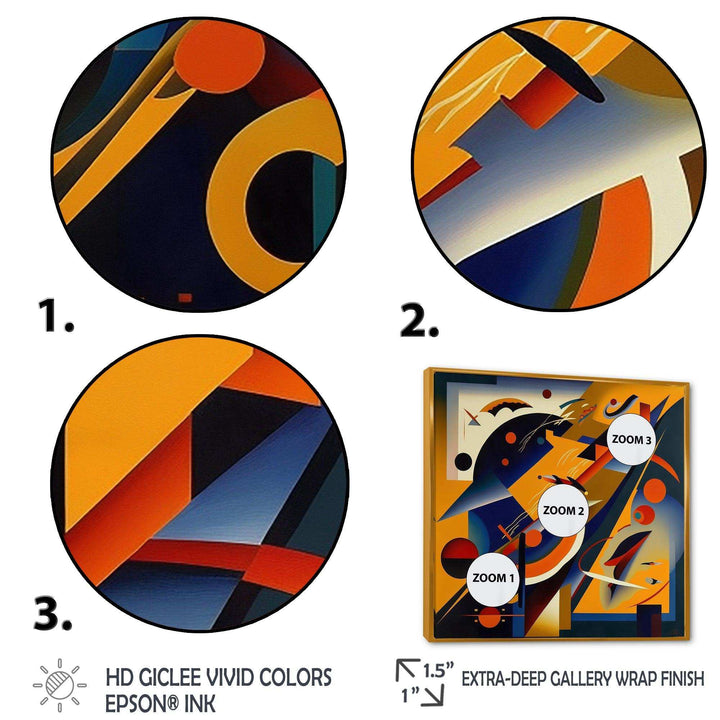 Multicolor Geometric Orange Shapes IV - Modern Living Room Wall Decor