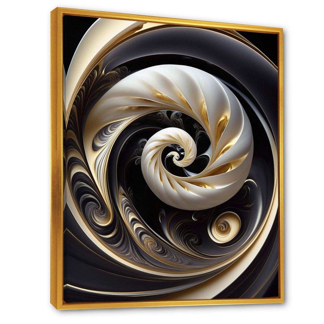Gold Black And White Stained Glass V - Modern Bedroom Wall Art