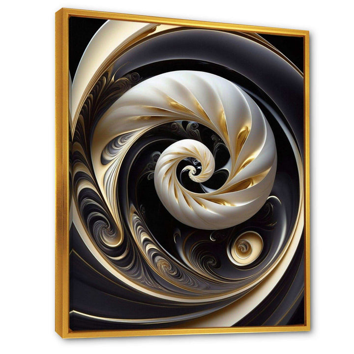 Gold Black And White Stained Glass V - Modern Bedroom Wall Art