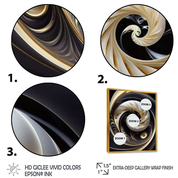 Gold Black And White Stained Glass V - Modern Bedroom Wall Art