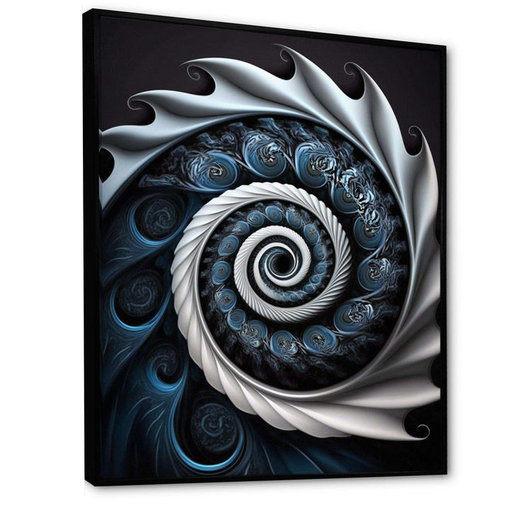Blue And White Stained Liquid Glass II - Modern Canvas Wall Art