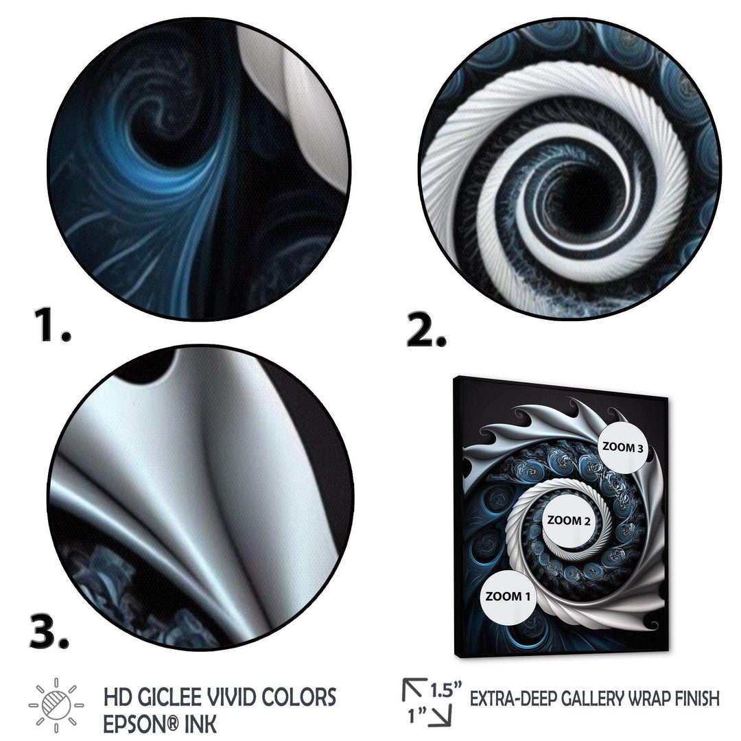 Blue And White Stained Liquid Glass II - Modern Canvas Wall Art