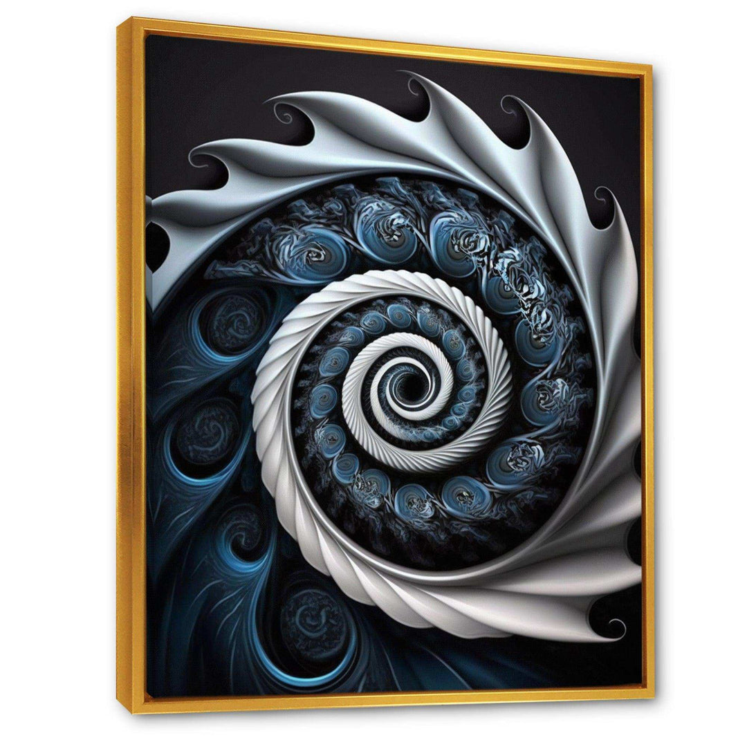Blue And White Stained Liquid Glass II - Modern Canvas Wall Art