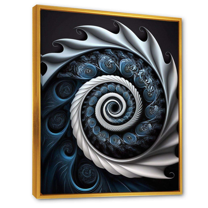 Blue And White Stained Liquid Glass II - Modern Canvas Wall Art