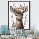 Cute Baby Caribou With Floral Crown I