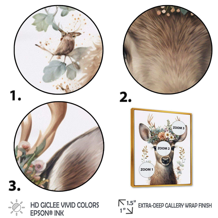 Cute Baby Caribou With Floral Crown I