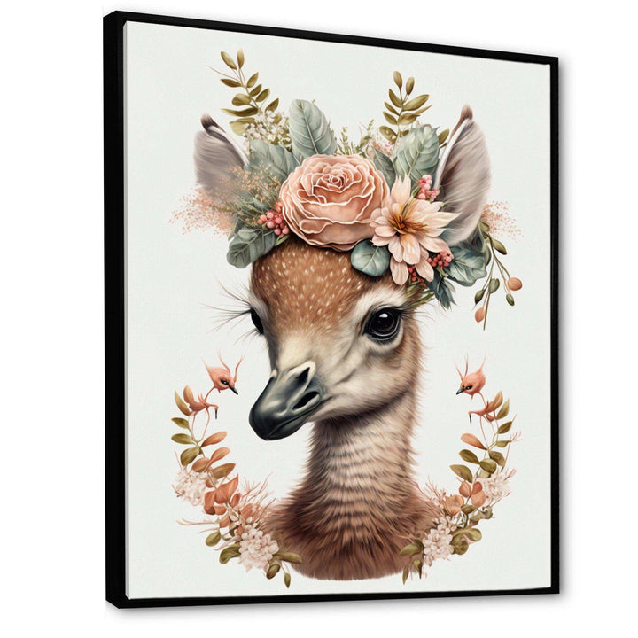 Cute Baby Flamingo With Floral Crown