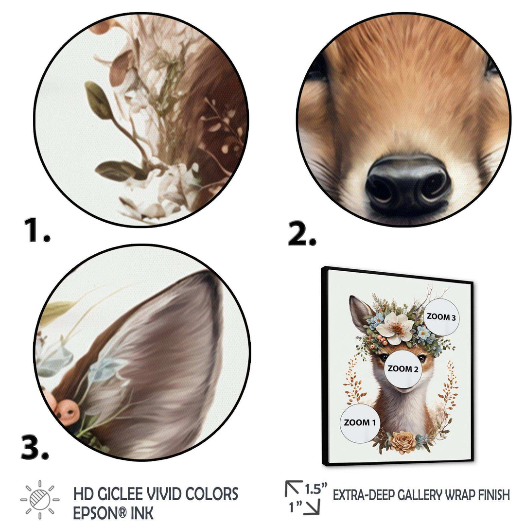 Cute Baby Fox With Floral Crown II