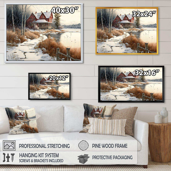 Calm Red Barn In Winter II