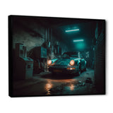 911 In Underground Garage Framed Canvas Vibrant Black - 1.5"Thick