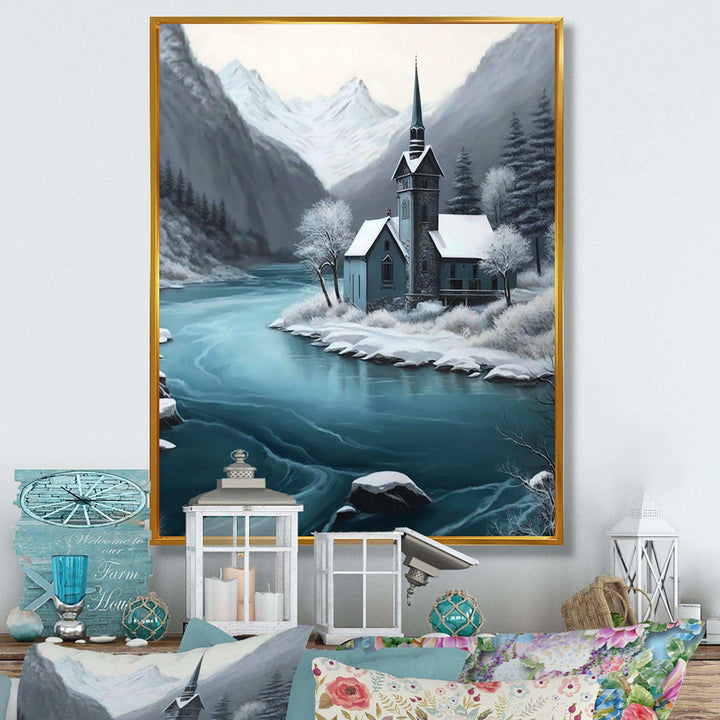 Church On A Lake In Winter III
