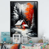 Monochrome Orange Cottage In Winter I