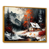 Monochrome Orange Cottage In Winter V