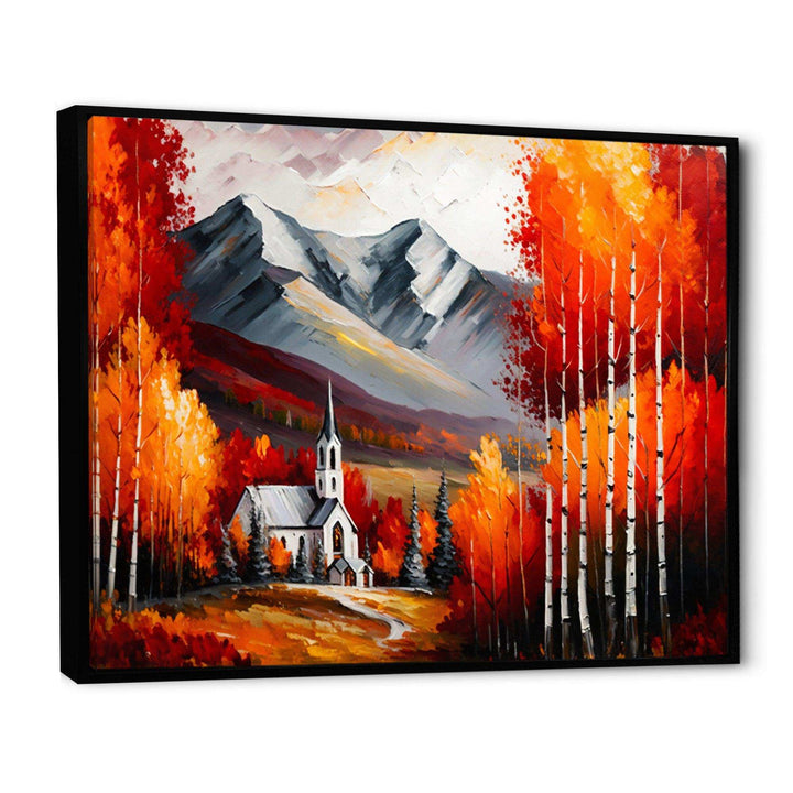 Monochrome Orange Cottage In Winter VI