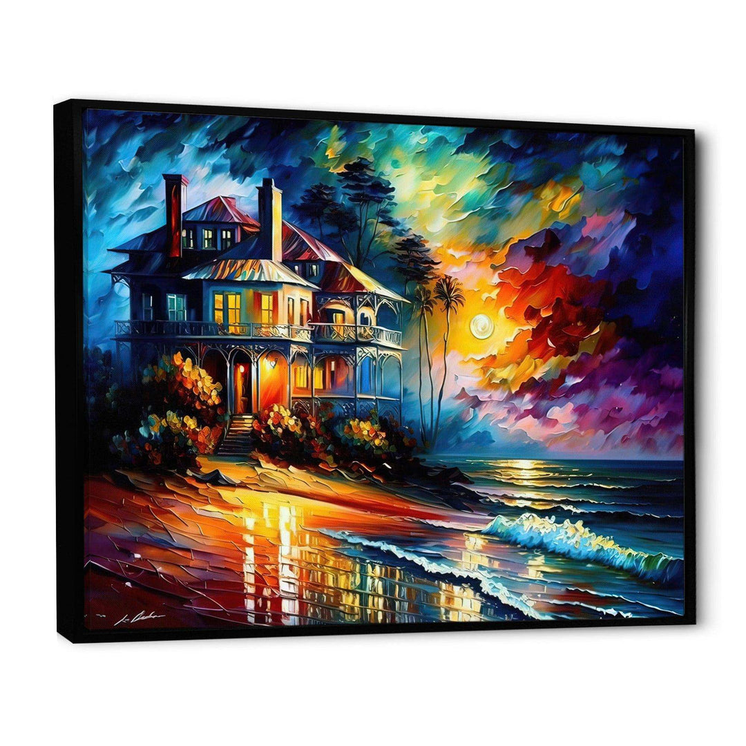 Monochome Grey And Orange Cottage I