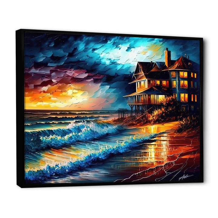 Monochome Grey And Orange Cottage II
