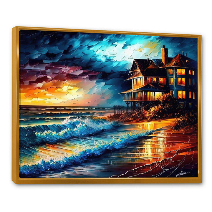 Monochome Grey And Orange Cottage II