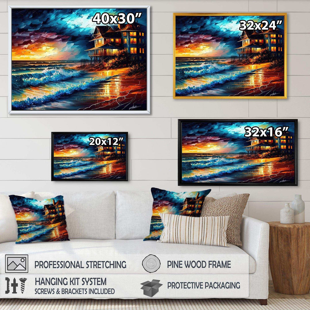 Monochome Grey And Orange Cottage II