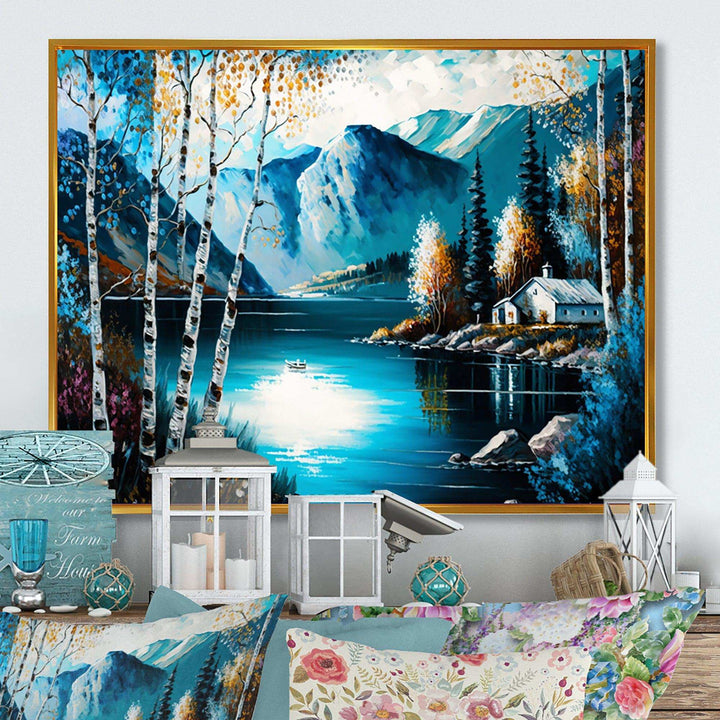Cabin By A Lake In Fall II