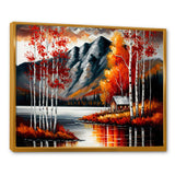 Cabin By The Lake In Autumn I