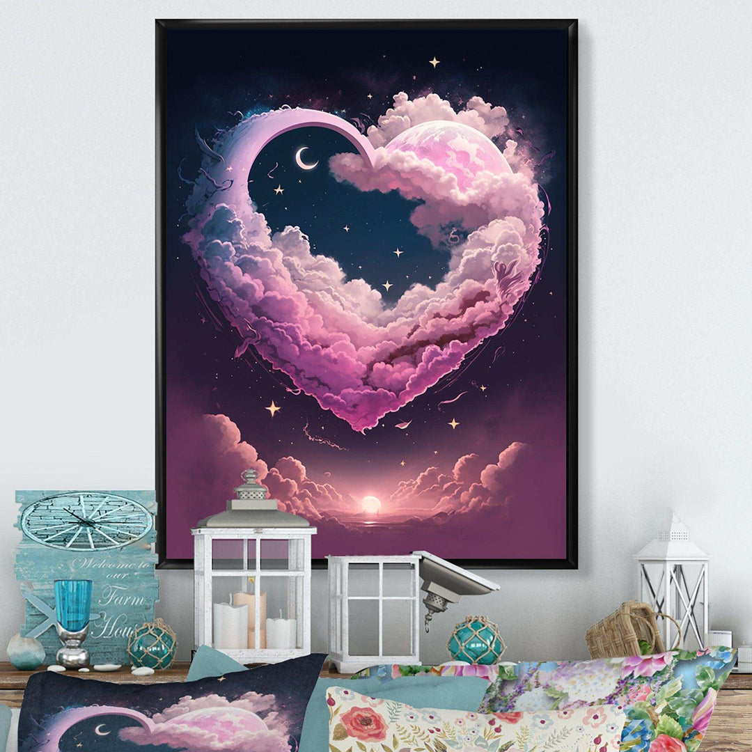 Cotton Candy Cloud Heart II - Modern Canvas Wall Art