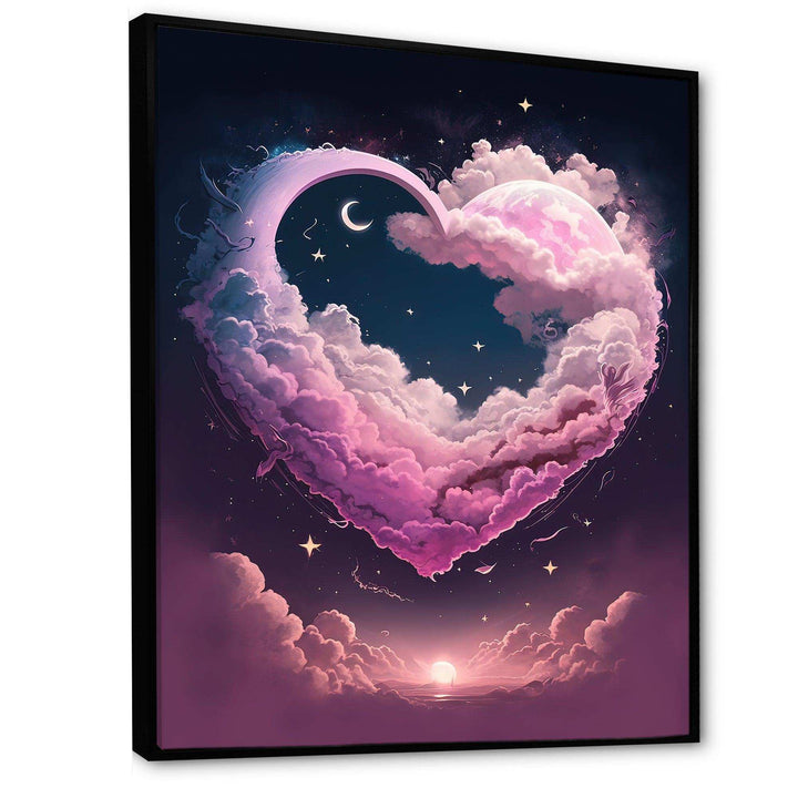 Cotton Candy Cloud Heart II - Modern Canvas Wall Art
