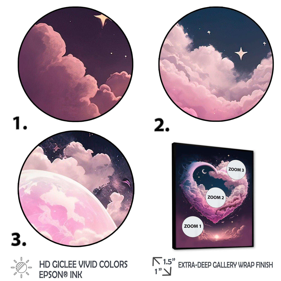 Cotton Candy Cloud Heart II - Modern Canvas Wall Art