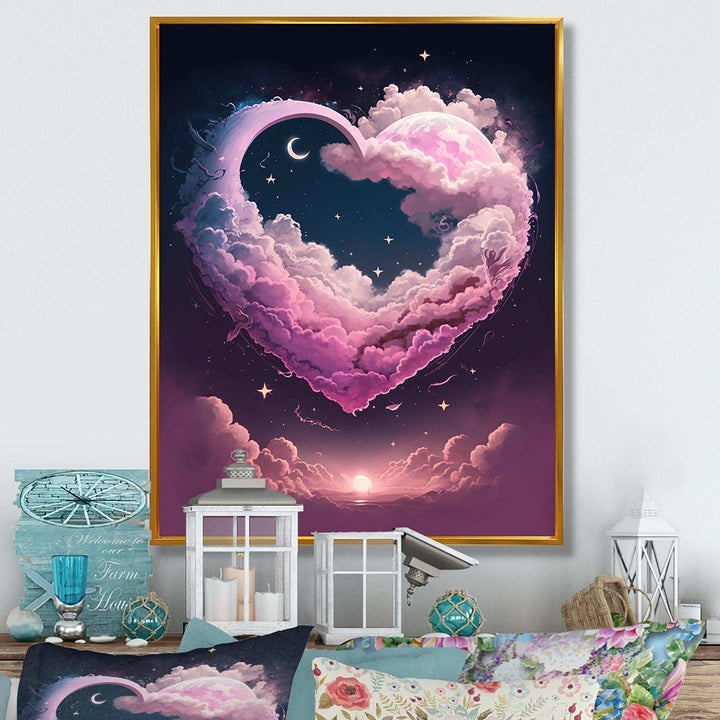 Cotton Candy Cloud Heart II - Modern Canvas Wall Art